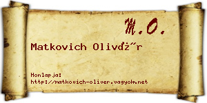 Matkovich Olivér névjegykártya